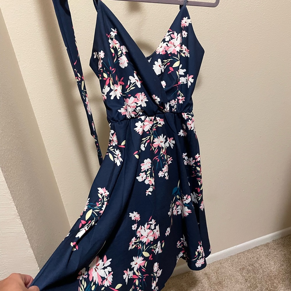Floral Navy Blue Dress